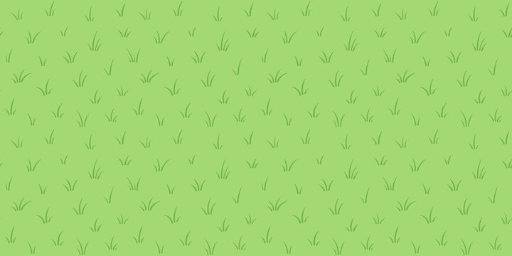 Green Grass, Herb Seamless Repeat Vector Background. Tufts, Doodle Style Blades Of Grass Texture. Summer, Spring Meadow, Lawn, Sward Illustration. Eco Template, Vegan, Nature Hand Drawn Pattern.