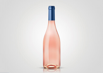 Bottle of rose wine with white background. Mock up for labels. - 361123478
