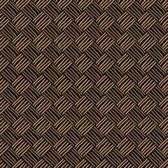 Vector seamless geometric pattern of hand-drawn diagonal gold stripes, lines on a dark background. For decor, textile, fabric, carpet, wallpaper, ceramic tiles, wrapping.
