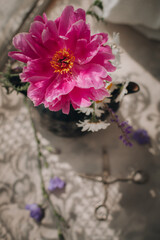 pink flowers in a vase