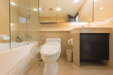  Luxury bathroom bright colors in apartment 