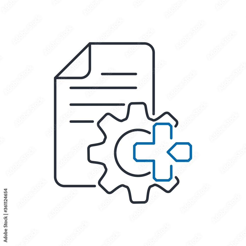 Poster make changes to the document. add changes. vector linear icon isolated on white background.