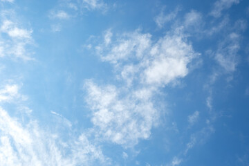 Blue sky background with clouds during moring sunrise.