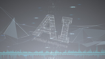 AI artificial intelligence digital network computer technology 3D illustration.