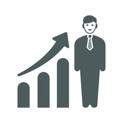 Successful businessman icon / gray vector graphics