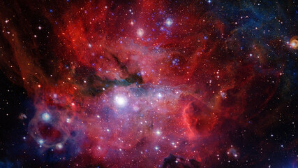 Red nebula in space. Elements of this image furnished by NASA