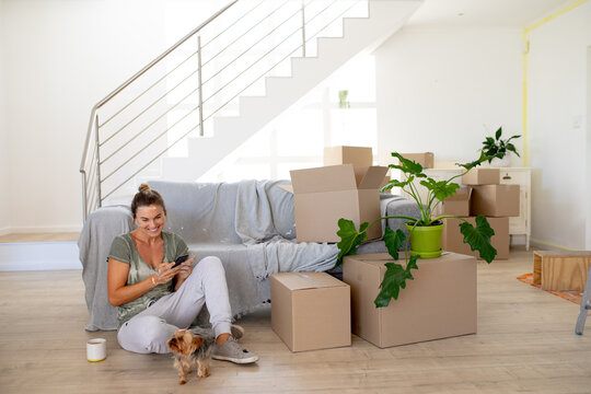 Caucasian Woman Spending Time At Home In Quarantine Lockdown During Coronavirus Covid 19 Epidemic