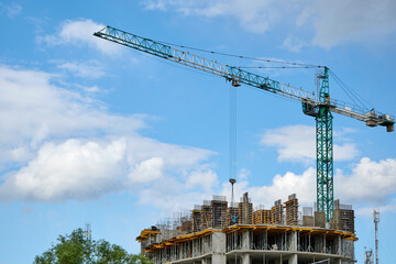 Construction site with a construction crane.