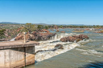 Obraz premium Water inlet at the top of the Ruacana waterfall