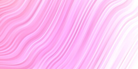 Light Pink vector texture with wry lines. Bright illustration with gradient circular arcs. Pattern for ads, commercials.