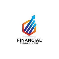 financial logo design modern template