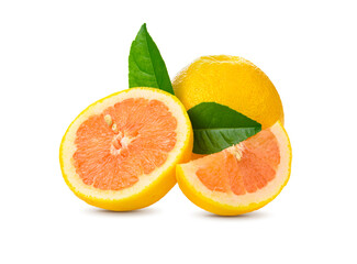 Fresh grapefruit on white background