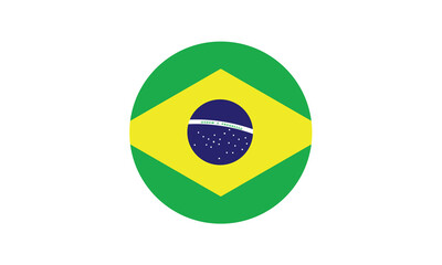 Brazil flag national circle vector illustration 