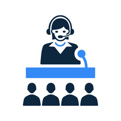 Conference, lecture, speech icon design