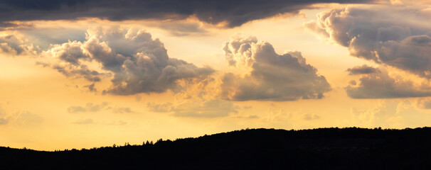 evening clouds landscape panorama