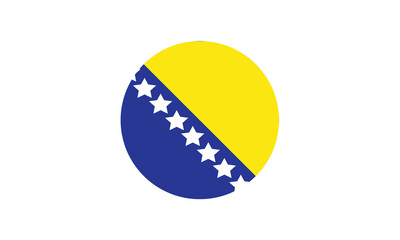 Bosnia and Herzegovina flag national circle vector illustration 