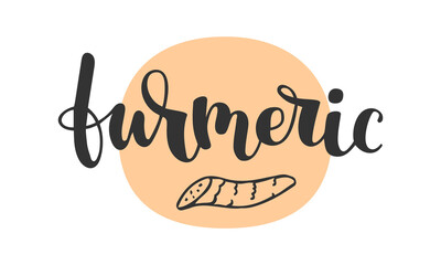 Turmeric vector hand drawn lettering