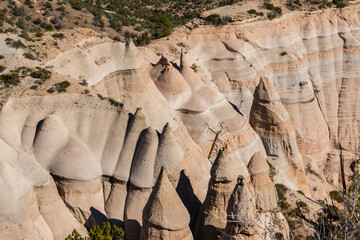 Cone Shaped Hoodoos On The Tent Rocks Trail,Kasha-Katuwe Tent Rocks National Monument, New Mexico,USA