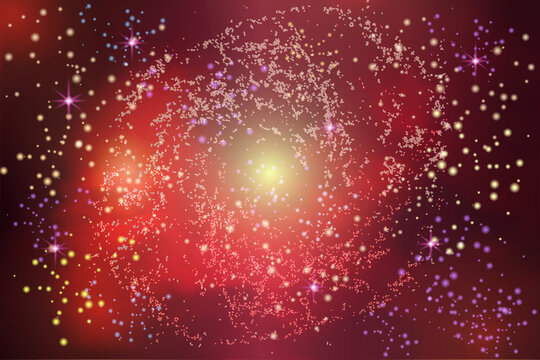 Vector illustration of the infinite universe and Milky Way. Abstract barred spiral,Space exploring,sparkling dust.Space dark concept.