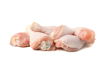 Raw chicken legs isolated on white background