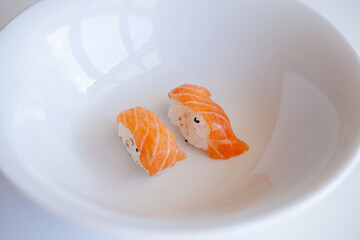 sushi, alimento, arroces, japonesa, peces, salmón, marisco, chapa, comida, maki, japón, blanco,...