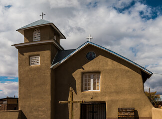 The Old Truchas Mission Of Holy Rosary Catholic Church Built in 1764, Truchas, New Mexico, USA