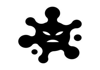 Coronavirus Bacteria Cell Icon, 2019-nCoV, Covid-2019, Covid-19 Novel Coronavirus Bacteria. No Infection and Stop Coronavirus Concepts. Dangerous Coronavirus Cell in China, Wuhan. Isolated Vector Icon