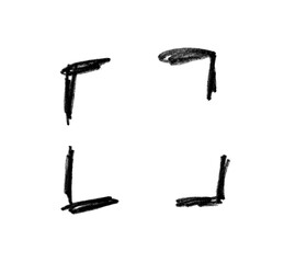 Gemalter Rahmen mit schwarzen Strichen an den Ecken