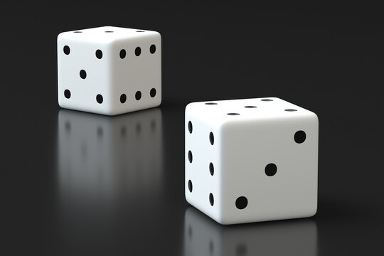 White dice 3d render