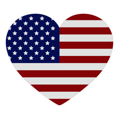 American Flag Heart Vector. USA Flag Heart Vector.