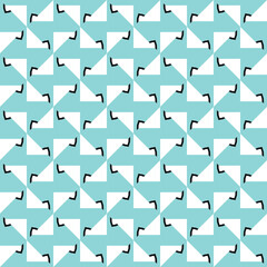 Vector seamless pattern texture background with geometric shapes, colored in blue, white, black colors.