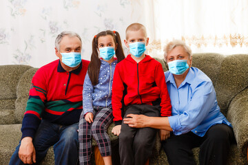 Modern family at preventive quarantine due to global pandemia