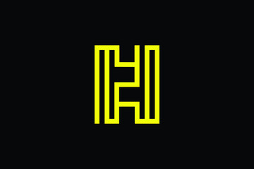 Professional Innovative Initial HZ logo and ZH logo. Letter H HH Minimal elegant Monogram. Premium Business Artistic Alphabet symbol and sign 