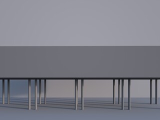 3d rendering of modern minimal architecture facade