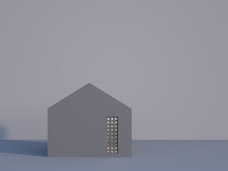 3d rendering of modern minimal architecture facade