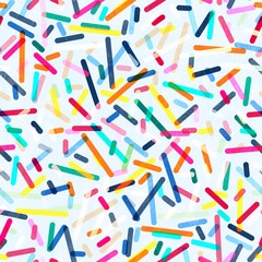 Colored strips geometric seamless pattern with white background.