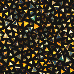 Gold triangle seamless pattern.