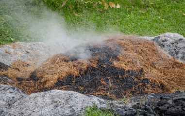 Stove used to burn wood to make charcoal in the community. It is a folk wisdom.