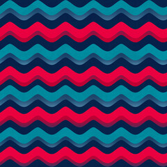 Wave geometric seamless pattern with grunge effect.