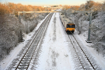 train in the snow