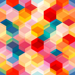 Bright color mosaic seamless pattern.
