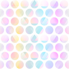 Pastel color circle seamless pattern.