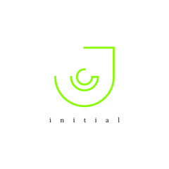 JS logo. Initial letter in line vector design.