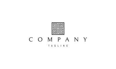 Vector logo on which an abstract image of a maze of square shape.