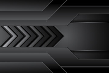 abstract metal carbon texture modern with arrow  black contrast on dark design futuristic technology background. vector illustration