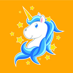 Little Unicorn Cartoon Vector Illustration