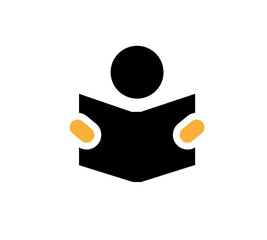 Person reading a book icon
