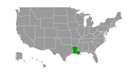 Obraz na płótnie Canvas map of Louisiana