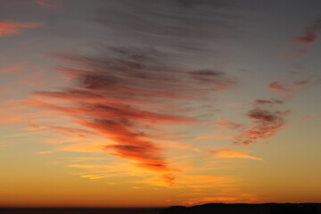 red sunset sky
