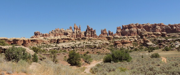Fototapeta na wymiar Rock Formations in the Needles District of Canyonlands National Park